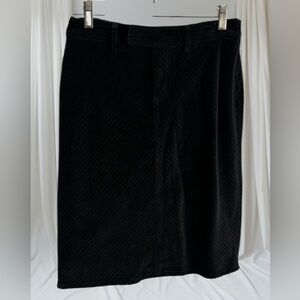 Jill Stuart Jeans chunky corduroy mid length black skirt witchy goth size 6